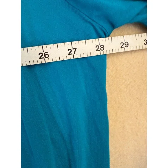 Lane‎ Bryant Teal Blue Sheer Trim Duster Cardigan Flowy Draped Fits 1XL-2XL - Picture 7 of 7